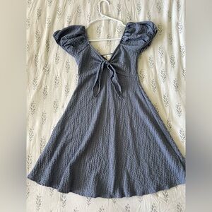 Chic Purple Puff Sleeve Dress